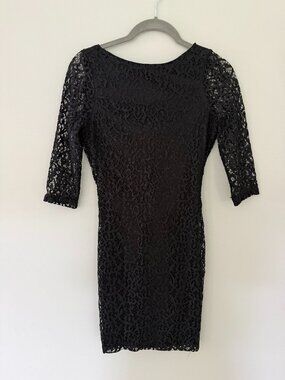 asos Petite lace dress with open back, black 0P (NWOT)